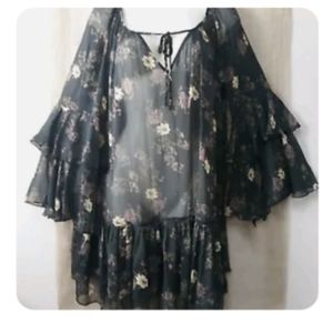 Ruffle Free People boho top Small